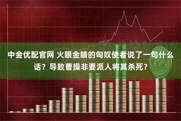 中金优配官网 火眼金睛的匈奴使者说了一句什么话？导致曹操非要派人将其杀死？